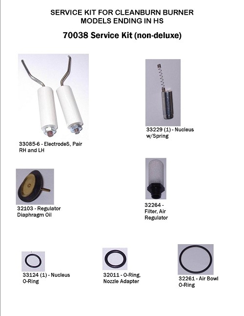 SERVICE KIT 70038 (non-deluxe for HS burner) 