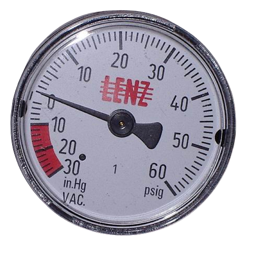 Lenz Vacuum Gauge Clean Burn part 32123 